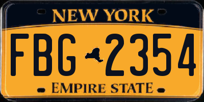 NY license plate FBG2354