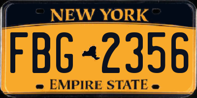 NY license plate FBG2356