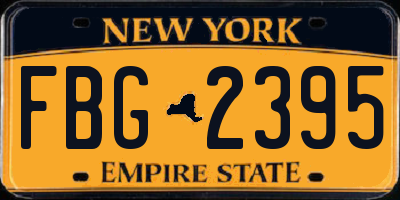 NY license plate FBG2395