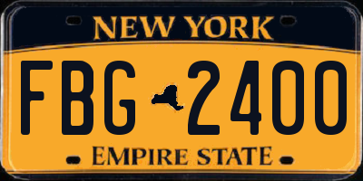 NY license plate FBG2400