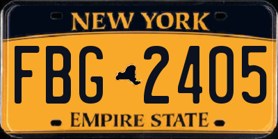 NY license plate FBG2405