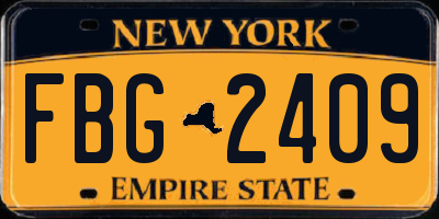 NY license plate FBG2409