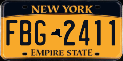 NY license plate FBG2411