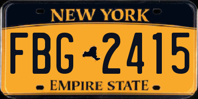 NY license plate FBG2415