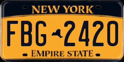 NY license plate FBG2420