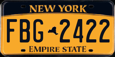 NY license plate FBG2422