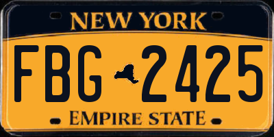 NY license plate FBG2425