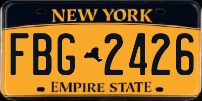 NY license plate FBG2426