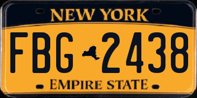 NY license plate FBG2438