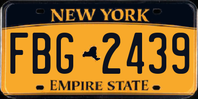 NY license plate FBG2439