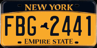 NY license plate FBG2441