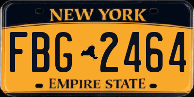 NY license plate FBG2464