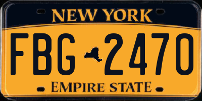 NY license plate FBG2470