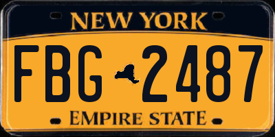 NY license plate FBG2487