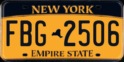 NY license plate FBG2506