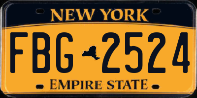 NY license plate FBG2524