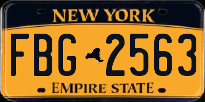 NY license plate FBG2563