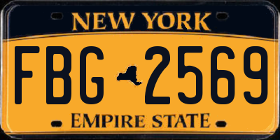 NY license plate FBG2569