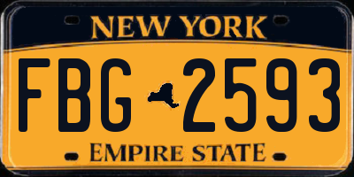 NY license plate FBG2593
