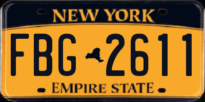 NY license plate FBG2611