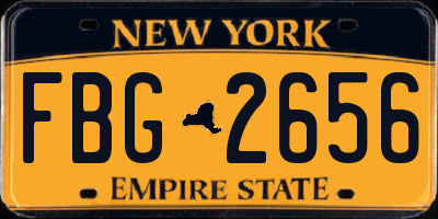 NY license plate FBG2656
