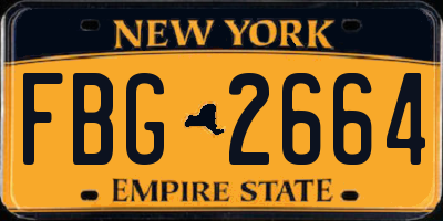 NY license plate FBG2664