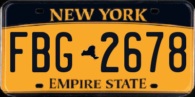 NY license plate FBG2678