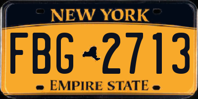 NY license plate FBG2713