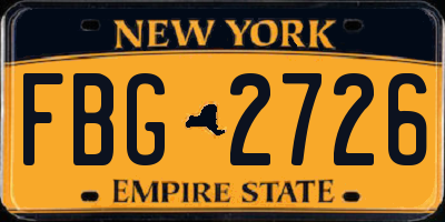 NY license plate FBG2726