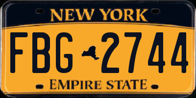NY license plate FBG2744