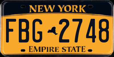 NY license plate FBG2748