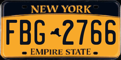 NY license plate FBG2766