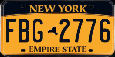 NY license plate FBG2776