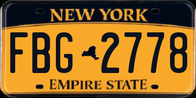 NY license plate FBG2778