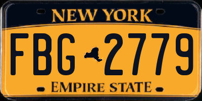 NY license plate FBG2779