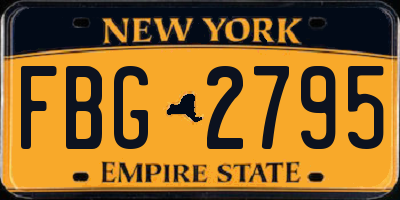 NY license plate FBG2795