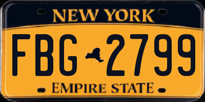 NY license plate FBG2799