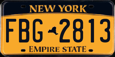 NY license plate FBG2813