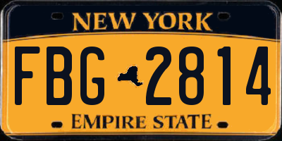 NY license plate FBG2814