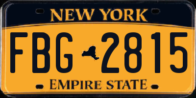 NY license plate FBG2815