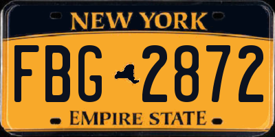 NY license plate FBG2872