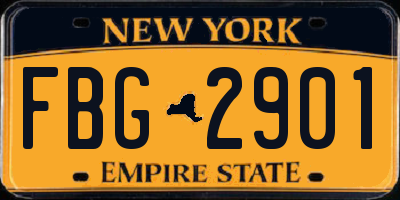 NY license plate FBG2901