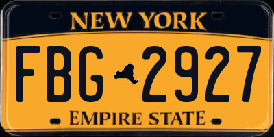 NY license plate FBG2927