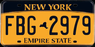 NY license plate FBG2979