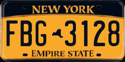 NY license plate FBG3128