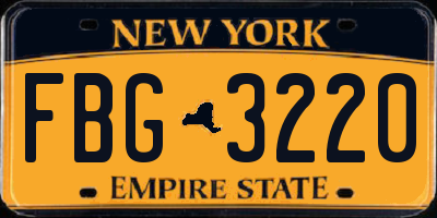NY license plate FBG3220