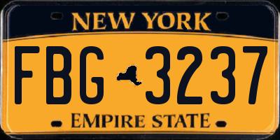 NY license plate FBG3237