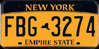 NY license plate FBG3274