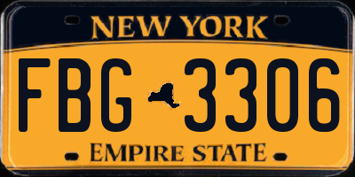 NY license plate FBG3306