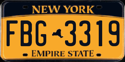 NY license plate FBG3319